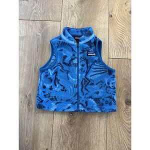 PATAGONIA 6-12 month synchilla blue vest baby toddler fleece outdoor zip up snow